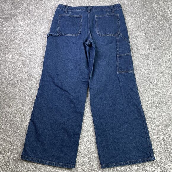 Banana Republic Jeans Women’s 29 Blue Straight Fit Wide Leg High Rise Dark Wash - Picture 3 of 12